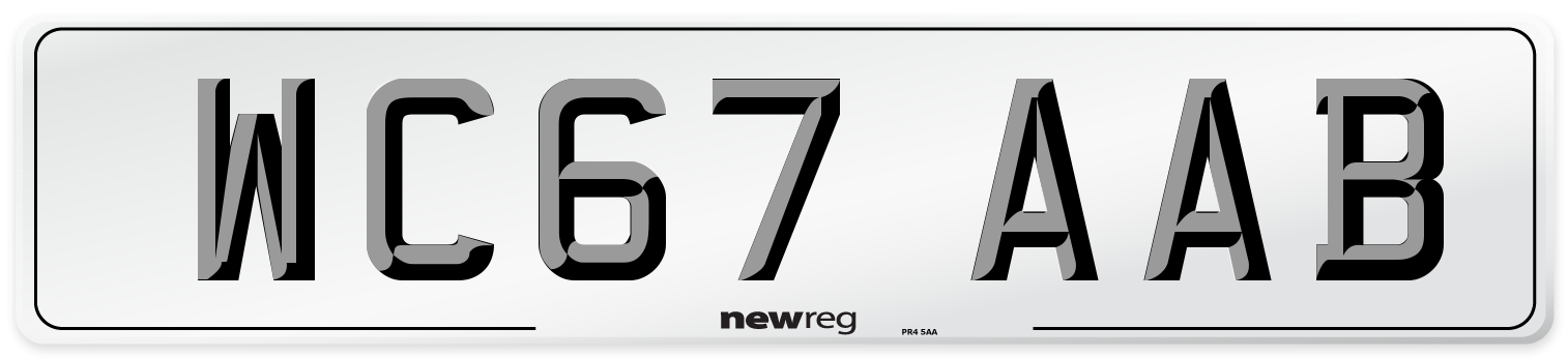 WC67 AAB Number Plate from New Reg